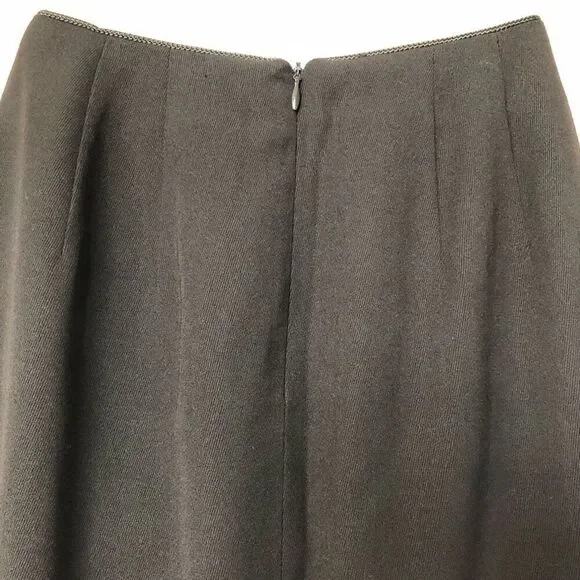 Dana Buchman Dark Brown Long Wool Maxi Skirt